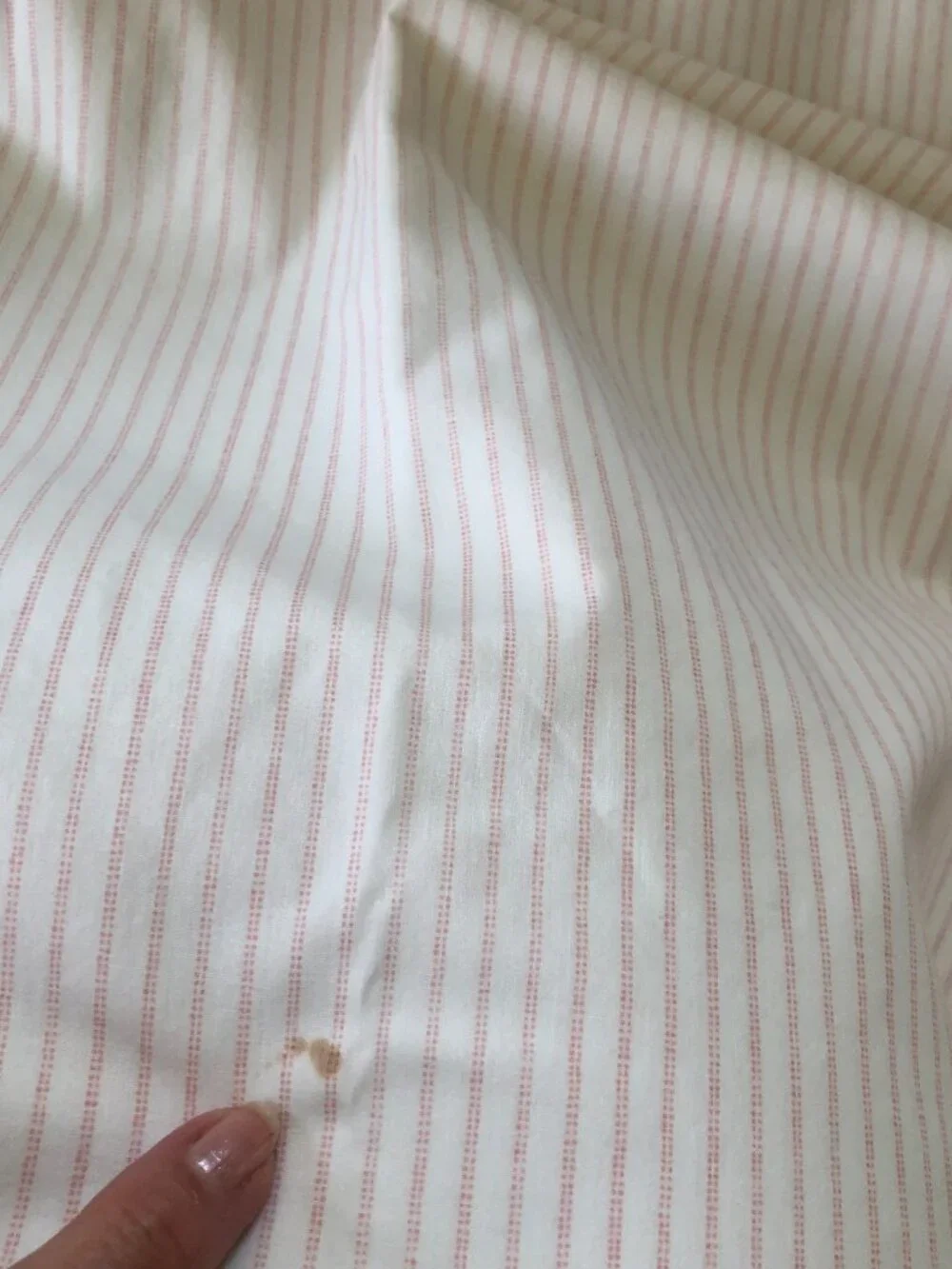 Vintage Laura Ashley Pink Ticking Striped Full/Double Sheet Set USA READ